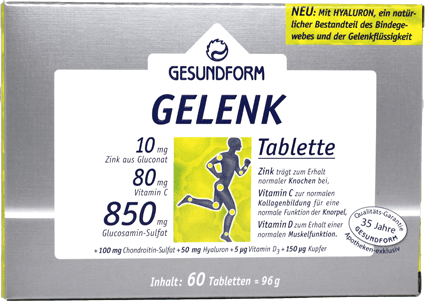 Verpackung von Gelenk Tabletten zur Gelenkunterstützung | gesundviel.de - die Versandapotheke
